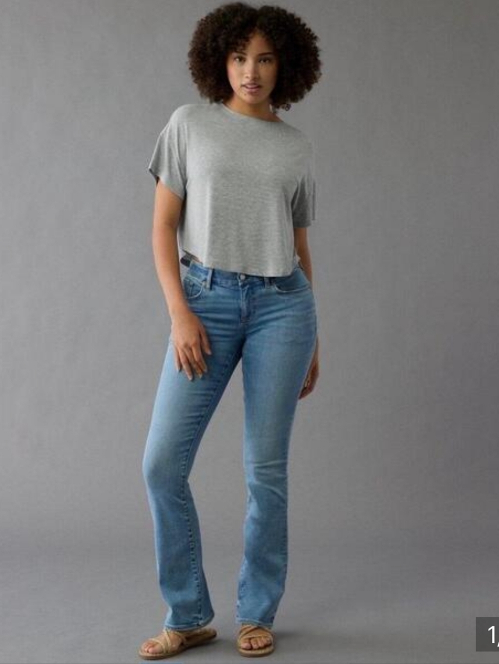 American Eagle Luxe Curvy High Waisted Skinny Kick Jeans Boot cut Flare 6 Long